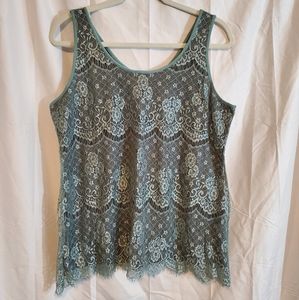 Sleeveless Overlay Top Size L